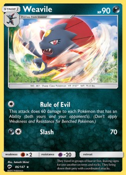 Weavile - Burning Shadows (Rare) [BUS-86]