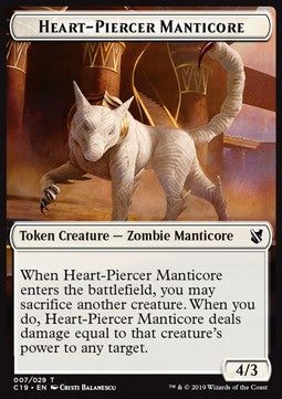 Heart-Piercer Manticore Token // Dragon Token (R 5/5) - Commander 2019 (Token) [C19-T 7/12]