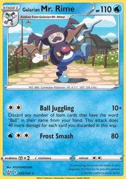 Galarian Mr. Rime - Battle Styles (Rare) [BST-35]