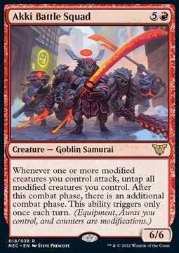 Akki Battle Squad (V.1) - Commander: Kamigawa: Neon Dynasty (Rare) [NEC-18]