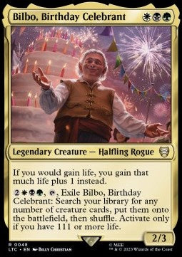 Bilbo, Birthday Celebrant - Commander: The Lord of the Rings: Tales of Middle-earth (Rare) [LTC-48]