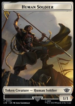 Human Soldier Token (W 1/1) // Human Token (W 1/1) (V.2) - Commander: The Lord of the Rings: Tales of Middle-earth: Extras (Token) [XLTC-T 2/4]