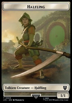 Halfling Token (W 1/1) // Treasure Token - Commander: The Lord of the Rings: Tales of Middle-earth: Extras (Token) [XLTC-T 3/12]