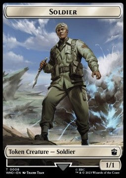 Soldier Token (W 1/1) // Mutant Token (G 3/3) - Universes Beyond: Doctor Who: Extras (Token) [XWHO-T 8/18]