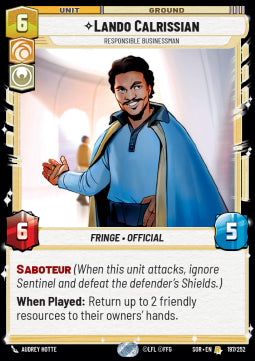 Lando Calrissian, Responsible Businessman - Spark of Rebellion (Rare) [SOR-197]