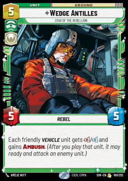 Wedge Antilles, Star of the Rebellion - Spark of Rebellion (Rare) [SOR-100]