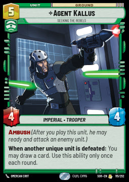 Agent Kallus, Seeking the Rebels - Spark of Rebellion (Rare) [SOR-115]