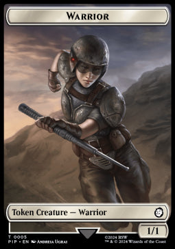 Warrior Token (W 1/1) // Soldier Token (RW 1/1) - Universes Beyond: Fallout: Tokens (Token) [TPIP-T 5/10]