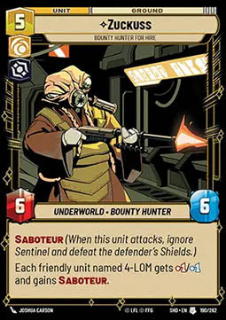 Zuckuss, Bounty Hunter for Hire - Shadows of the Galaxy (Uncommon) [SHD-190]