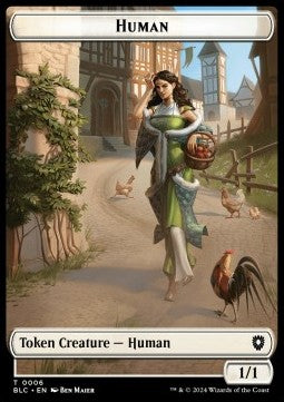Human Token (W 1/1) // Soldier Token (W 1/1) - Bloomburrow: Tokens (Token) [TBLB-CT 6/8]