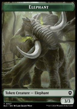 Elephant Token (G 3/3) // Squid Token (U 1/1) - Bloomburrow: Tokens (Token) [TBLB-CT 27/17]