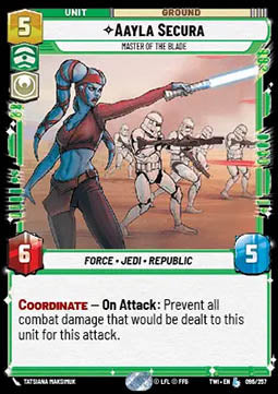 Aayla Secura, Master of the Blade - Twilight of the Republic (Legendary) [TWI-096]
