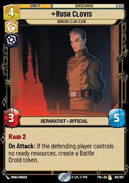 Rush Clovis, Banking Clan Scion - Twilight of the Republic (Rare) [TWI-183]