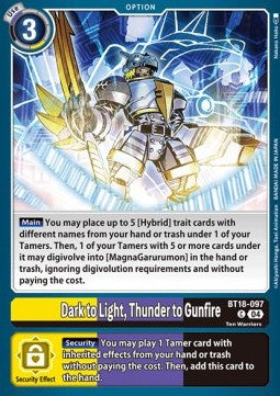 Dark to Light, Thunder to Gunfire (BT18-097) - Special Booster Ver 2.0 (Common) [SB2.0-097]