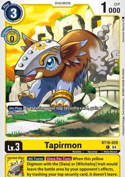 Tapirmon (BT19-029) - Special Booster Ver 2.0 (Common) [SB2.0-BT19-029]