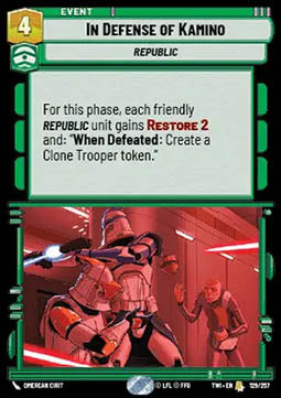 In Defense of Kamino - Twilight of the Republic (Rare) [TWI-129]