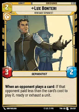 Lux Bonteri, Renegade Separatist - Twilight of the Republic (Uncommon) [TWI-210]