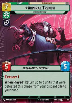 Admiral Trench, Holding the Line - Twilight of the Republic: Extras (Uncommon) [XTWI-358]