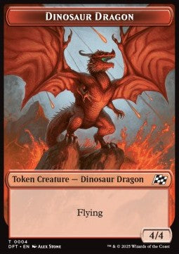 Dinosaur Dragon Token (R 4/4) // Treasure Token - Aetherdrift: Tokens (Token) [TDFT-T 4/11]