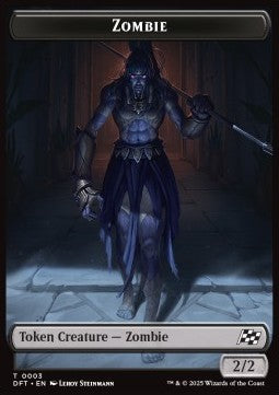 Zombie Token (B 2/2) // Zombie Warrior Token (B 4/4) - Aetherdrift: Tokens (Token) [TDFT-CT 3/9]