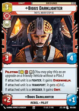 Biggs Darklighter, They'll Never Stop Us - Jump to Lightspeed (Uncommon) [JTL-150]