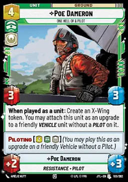 Poe Dameron, One Hell of a Pilot - Jump to Lightspeed (Uncommon) [JTL-100]