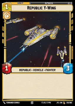 Republic Y-Wing - Jump to Lightspeed (Common) [JTL-212]