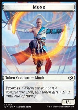 Monk Token (W 1/1 Prowess) // Elemental Token (UR 4/4) - Tarkir: Dragonstorm: Tokens (Token) [TTDM-CT 3/27]
