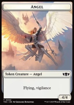 Angel Token (W 4/4 Vigilance) // Spirit Token (W 1/1) - Tarkir: Dragonstorm: Tokens (Token) [TTDM-CT 2/6]