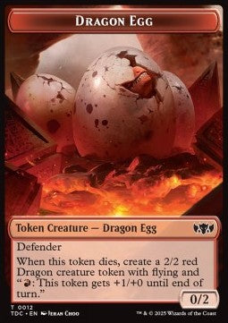 Dragon Egg Token (R 0/2) // Dragon Token (R 2/2) - Tarkir: Dragonstorm: Tokens (Token) [TTDM-CT 12/13]