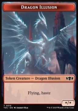 Dragon Illusion Token (R */*) // Monk Token (W 1/1 Prowess) - Tarkir: Dragonstorm: Tokens (Token) [TTDM-CT 15/3]