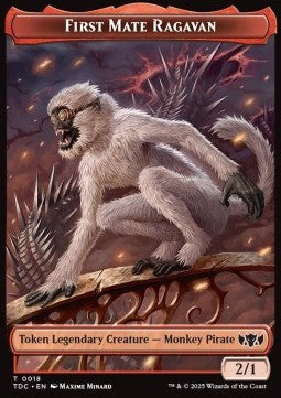 First Mate Ragavan Token (R 2/1) // Treasure Token - Tarkir: Dragonstorm: Tokens (Token) [TTDM-CT 18/16]