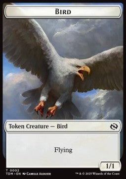 Bird Token (W 1/1) // Monk Token (W 1/1 Prowess) - Tarkir: Dragonstorm: Tokens (Token) [TTDM-T 2/3]