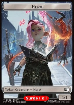 Hero Token (W 1/1) // Bird Token (U 1/1 Flying, vigilance) (V.4) - FINAL FANTASY: Tokens (Token) [TFIN-CT 29/4]