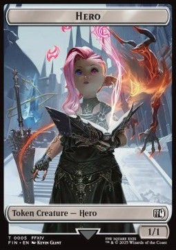 Hero Token (W 1/1) // Bird Token (U 1/1 Flying, vigilance) (V.2)