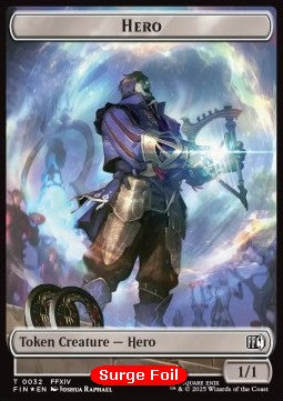 Hero Token (W 1/1) // Human Soldier Token (W 1/1) (V.3) - FINAL FANTASY: Tokens (Token) [TFIN-CT 32/1]