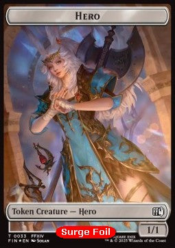 Hero Token (W 1/1) // Human Soldier Token (W 1/1) (V.4) - FINAL FANTASY: Tokens (Token) [TFIN-CT 33/1]