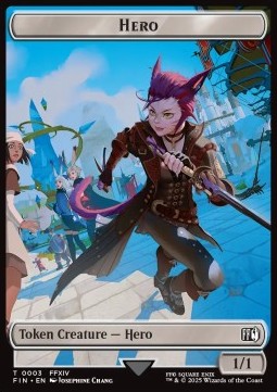 Hero Token (W 1/1) // Knight Token (W 2/2) (V.2) - Magic: The Gathering - FINAL FANTASY: Tokens (Token) [TFIN-T 3/10]