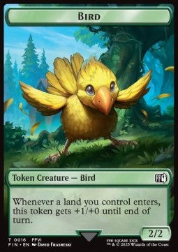Bird Token (G 2/2) // Wizard Token (B 0/1) (V.1) - Magic: The Gathering - FINAL FANTASY: Tokens (Token) [TFIN-T 16/14]