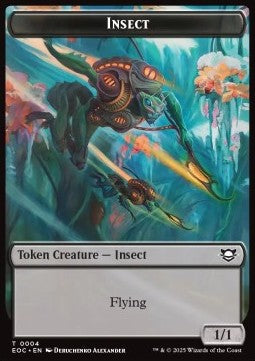 Insect Token (B 1/1 Flying) // Golem Token (EA 3/3) - Edge of Eternities: Tokens (Token) [TEOE-CT 4/13]