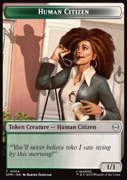 Human Citizen Token (GW 1/1) // Treasure Token - Magic: The Gathering | Marvel's Spider-Man: Tokens (Token) [TSPM-T 4/7]