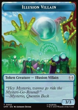 Illusion Villain Token (U 3/3) // Spider Token (G 2/1) - Magic: The Gathering | Marvel's Spider-Man: Tokens (Token) [TSPM-T 2/3]