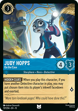 Judy Hopps - On the Case - Whispers in the Well (Uncommon) [10WHI-137]