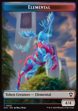 Elemental Token (UR 4/4) // Manifest Token (C 2/2) - Secrets of Strixhaven: Tokens (Token) [TSOS-CT 20/30]