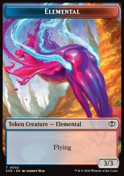 Elemental Token (UR 3/3) // Treasure Token (V.1) - Secrets of Strixhaven: Tokens (Token) [TSOS-T 2/12]